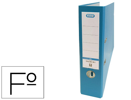 PASTA DE ALAVANCA ELBA CARTAO FORRADO PVC COM RADO TOP FOLIO LOMBADA 80 MM TURQUESA