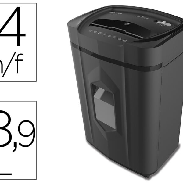 DESTRUIDORA DE DOCUMENTOS Q-CONNECT CAPACIDADE DE CORTE 14 FOLHAS DESTROI AGRAFES CLIPS E CARTOES NIVEL DE SEGURANCA P4