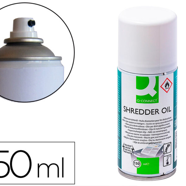 OLEO LUBRIFICANTE Q-CONNECT EM SPRAY PARA DESTRUIDORA DE DOCUMENTOS 150 ML
