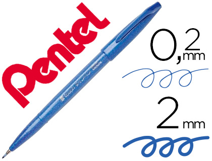 CANETA PINCEL PENTEL TOUCH PARA CALIGRAFIA COR AZUL