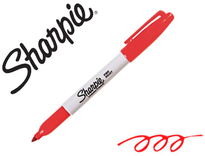 MARCADOR SHARPIE PERMANENTE PONTA FINA VERMELHO
