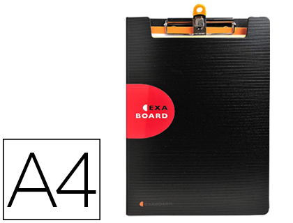 PORTA NOTAS EXACOMPTA EXACTIVE COM CAPA POLIPROPILENO PRETA COM MOLA E PORTA ESFEROGRAFICA DIN A4