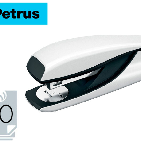 AGRAFADOR PETRUS 635 WOW BRANCO METALIZADO CAPACIDADE 30 FOLHAS
