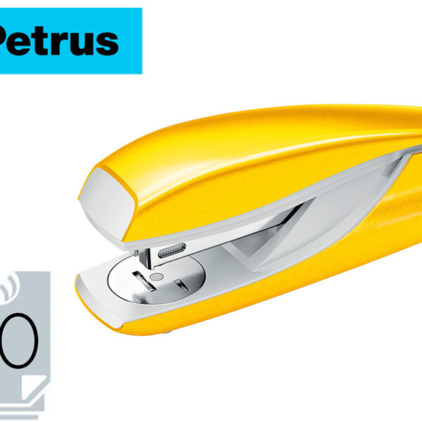 AGRAFADOR PETRUS 635 WOW AMARELO METALIZADO CAPACIDADE 30 FOLHAS