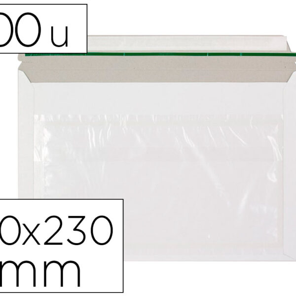 ENVELOPE AUTOADESIVO Q-CONNECT PORTA DOCUMENTOS 246X330 MM JANELA TRANSPARENTE PACK DE 100 UNIDADES