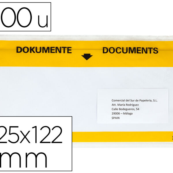 ENVELOPE AUTOADESIVO Q-CONNECT PORTA DOCUMENTOS MULTILINGUE 225X122 MM JANELA TOTALMENTE TRANSPARENTE PACK DE 1000 UNIDA