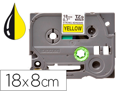 FITA Q-CONNECT TZE-641 AMARELO-PRETA 18MM COMPRIMENTO 8 MT