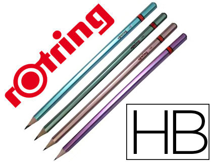 LAPIS DE GRAFITE ROTRING METALLIC HB CORPO CORES SORTIDAS