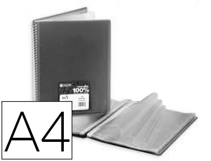 PASTA CARCHIVO ARCHIVEX STAR ESCAPARATE COM ESPIRAL 40 BOLSAS DIN A4 PRETO