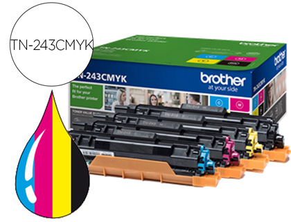 TONER BROTHER TN243CMYK DCP-L3510CDW / HL-L3270CDW / MFC-L3710CW MULTIPACK PRETO AMARELO MAGENTA CIAN 1000
