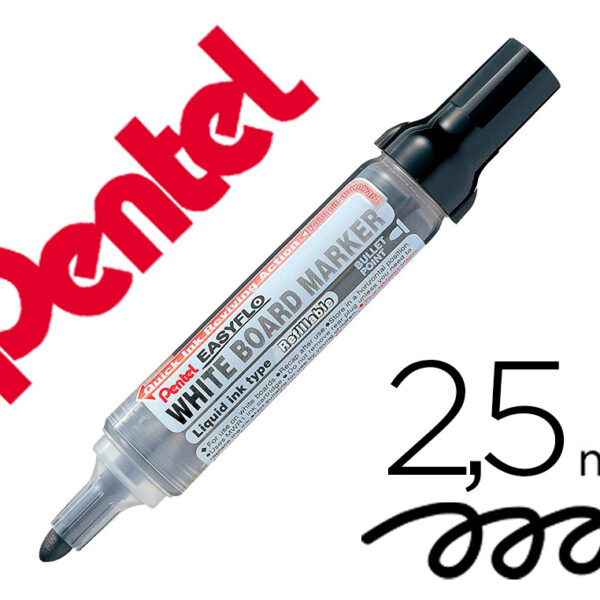 MARCADOR PENTEL PARA QUADRO BRANCO EASYFLO RECARREGAVEL COR PRETO