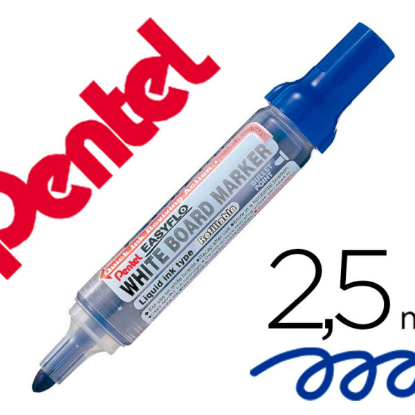 MARCADOR PENTEL PARA QUADRO BRANCO EASYFLO RECARREGAVEL COR AZUL