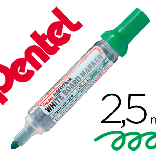 MARCADOR PENTEL PARA QUADRO BRANCO EASYFLO RECARREGAVEL COR VERDE