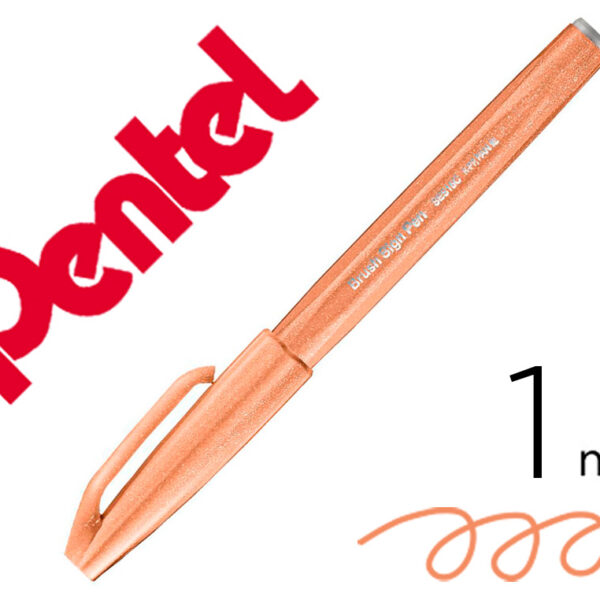 CANETA PINCEL PENTEL TOUCH PARA CALIGRAFIA COR CASTANHO PALIDO