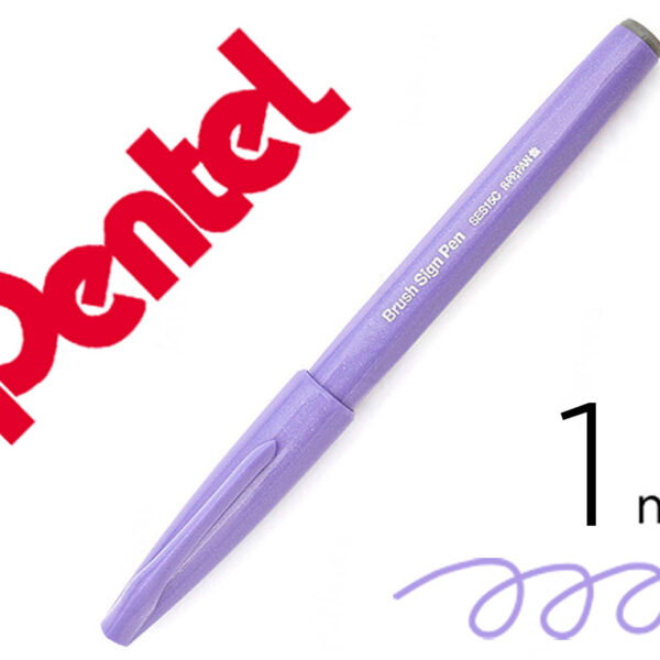 CANETA PINCEL PENTEL TOUCH PARA CALIGRAFIA COR VIOLETA AZULADO