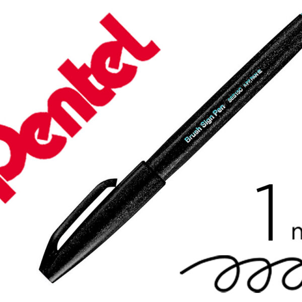 CANETA PINCEL PENTEL TOUCH PARA CALIGRAFIA COR CINZA CLARO