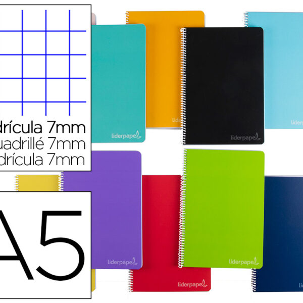 CADERNO ESPIRAL LIDERPAPEL WITTY MICRO DIN A5 CAPA DURA 140F 75GR PAUTADO 7MM DUPLA MARGEM 6 FUROS CORES SORTIDAS