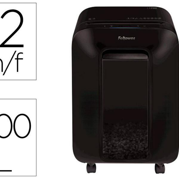 DESTRUIDORA DE DOCUMENTOS FELLOWES LX-200 CAPACIDADEE DE CORTE 12 F SEGURANCA P4 DESTROI AGRAFES E CARTOES DE CREDITO CE
