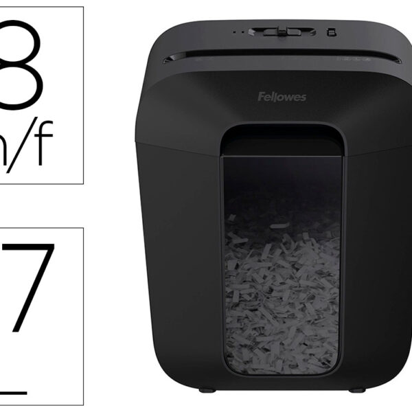 DESTRUIDORA DE DOCUMENTOS FELLOWES LX-45 CAPACIDADEE DE CORTE 8 F SEGURANCA P4 DESTROI AGRAFES E CARTOES DE CREDITO CEST