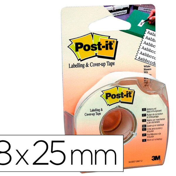 FITA ADESIVA POST-IT 18X25 MM 6 LINHAS DESENROLADOR ESPECIAL PARA OCULTAR E ETIQUETAR