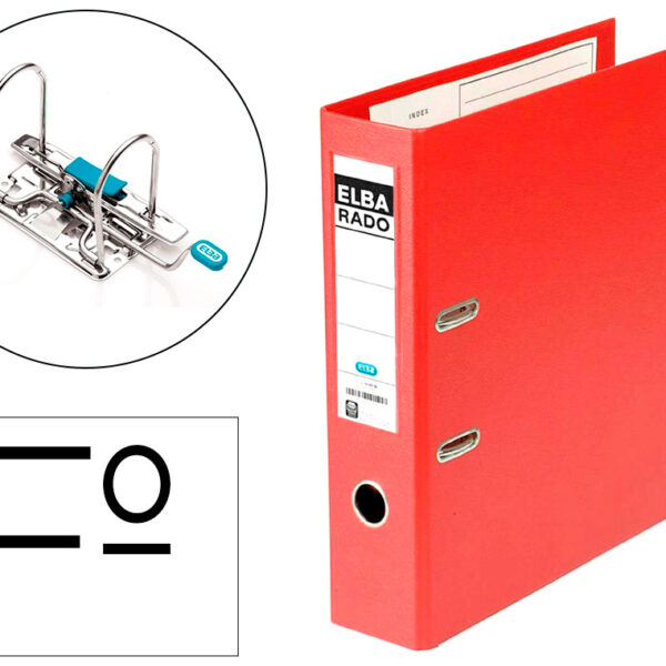 PASTA DE ARQUIVO DE ALAVANCA ELBA CHIC CARTAO FORRADO PVC COM RADO FOLIO LOMBADA DE 80 MM VERMELHO