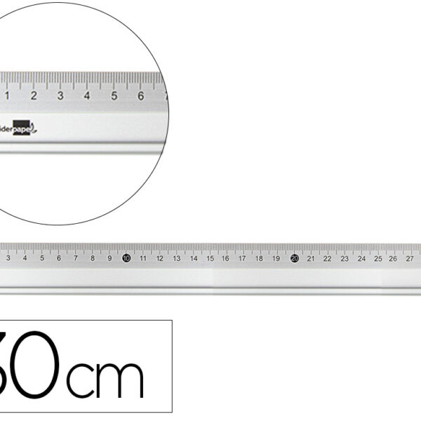 REGUA LIDERPAPEL 30 CM ALUMINIO COR METALICO