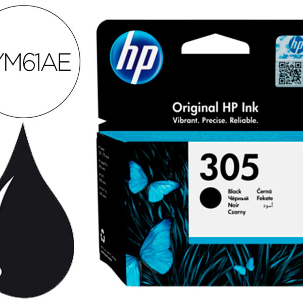 TINTEIRO HP 305 DESKJET 1210 / 1212 / 1255 / 2732 / 2752 / 4155 / 4158 ENVY 6020 / 6052 /6055 / 6420 PRETO 120