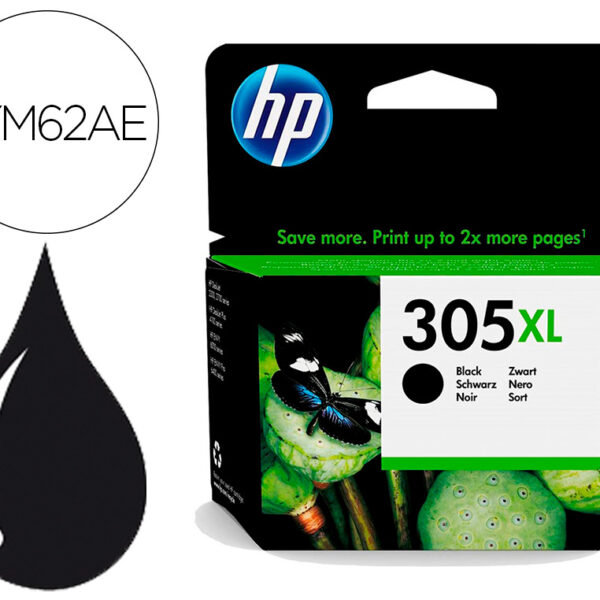 TINTEIRO HP 305 XL DESKJET 1210 / 1212 / 1255 / 2732 / 2752 / 4155 / 4158 ENVY 6020 / 6052 /6055 / 6420 PRETO 240