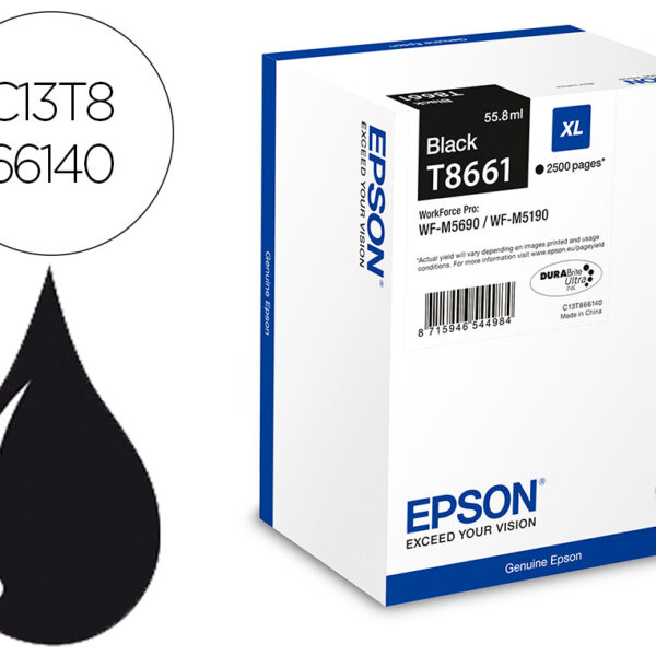 TINTEIRO EPSON T8661 PRETO XL WF-M5190DW/M5690DWF