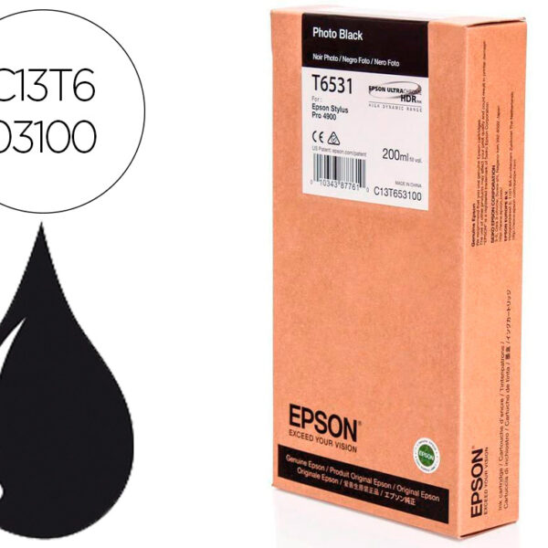 TINTEIRO EPSON GF STYLUS PRO-4900 PRETO FOTO 200 ML