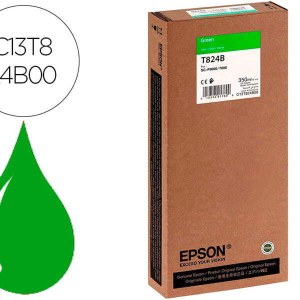 TINTEIRO EPSON GF SURECOLOR SERIE SC-P VERDE ULTRACHROME HDX/HD 350ML