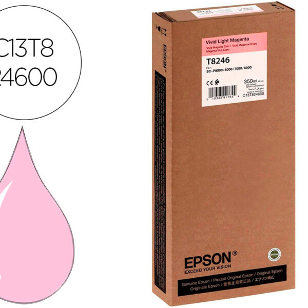 TINTEIRO EPSON GF SURECOLOR SERIE SC-P VIVID LIGHT MAGENTA ULTRACHROME HDX/HD 350ML