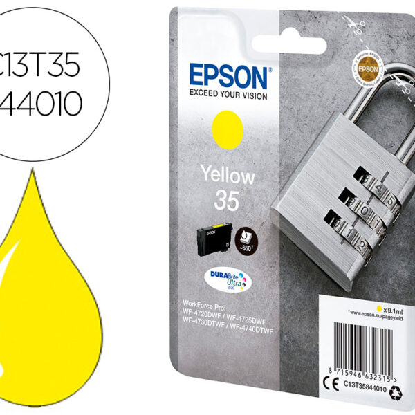 TINTEIRO EPSON SINGLEPACK AMARELO 35 DURABRITE ULTRA INK