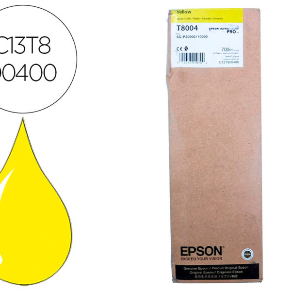 TINTEIRO EPSON SINGLEPACK AMARELO T800400 ULTRACHROME PRO 700ML