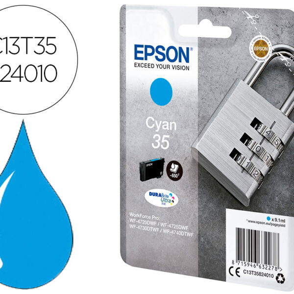 TINTEIRO EPSON SINGLEPACK CIAN 35 DURABRITE ULTRA INK