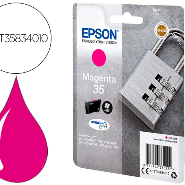 TINTEIRO EPSON SINGLEPACK MAGENTA 35 DURABRITE ULTRA INK