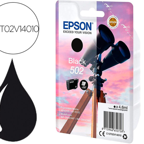 TINTEIRO EPSON SINGLEPACK PRETO 502 INK
