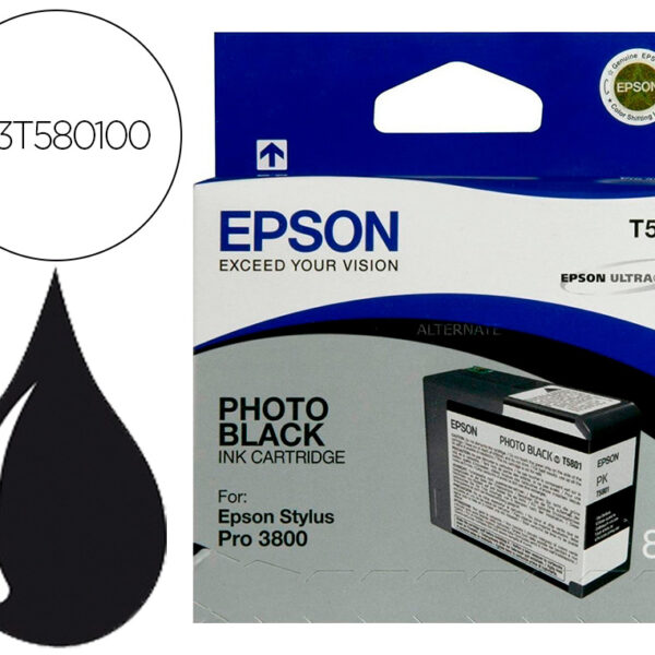 TINTEIRO EPSON STYLUS PRO-3800/3880 PRETO PHOTO (80ML)