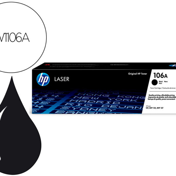 TONER HP LASER 107A/W, MFP 135A PRETO 106A