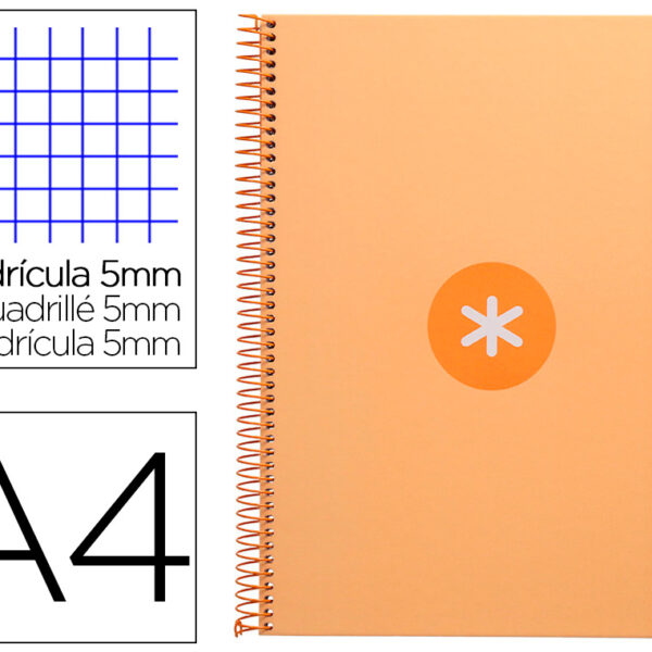 CADERNO ESPIRAL A4 MICRO ANTARTIK CAPA FORRADA 80F 90 GR QUADRICULA 5MM 1 BANDA 4 FUROS COR AMARELO CLARO