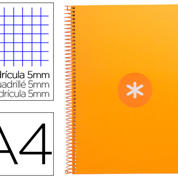 CADERNO ESPIRAL A4 MICRO ANTARTIK CAPA FORRADA 80F 90 GR QUADRICULA 5MM 1 BANDA 4 FUROS COR MOSTARDA