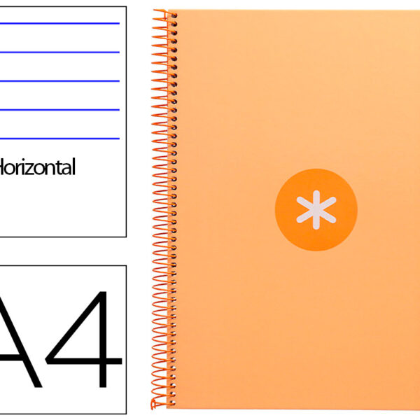 CADERNO ESPIRAL A4 MICRO ANTARTIK CAPA FORRADA 80F 90 GR HORIZONTAL 1 BANDA 4 FUROS COR AMARELO CLARO