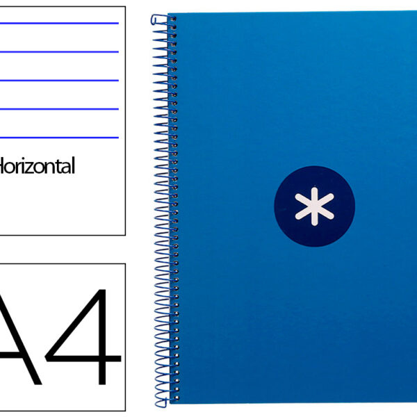 CADERNO ESPIRAL A4 MICRO ANTARTIK CAPA FORRADA 80F 90 GR HORIZONTAL 1 BANDA 4 FUROS COR AZUL ESCURO