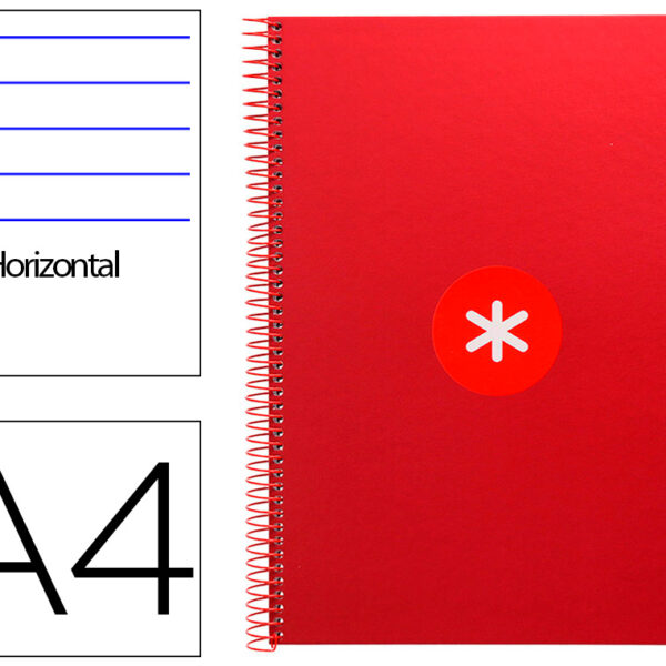CADERNO ESPIRAL A4 MICRO ANTARTIK CAPA FORRADA 80F 90 GR HORIZONTAL 1 BANDA 4 FUROS COR FRAMBOESA