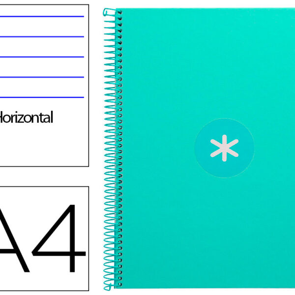 CADERNO ESPIRAL A4 MICRO ANTARTIK CAPA FORRADA 80F 90 GR HORIZONTAL 1 BANDA 4 FUROS COR MENTA