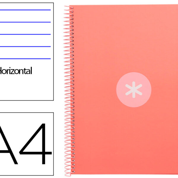 CADERNO ESPIRAL A4 MICRO ANTARTIK CAPA FORRADA 80F 90 GR HORIZONTAL 1 BANDA 4 FUROS COR ROSA CLARO