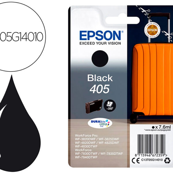 TINTEIRO EPSON 405 WF-3820DWF / WF-4820DWF / WF-7830DTWF / WF-7840DTWF PRETO