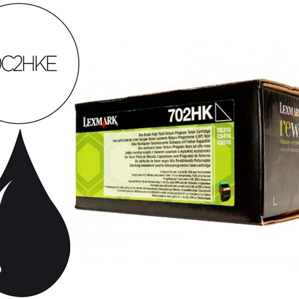 TONER LASER LEXMARK 702HKE PRETO 4000 PAGINAS
