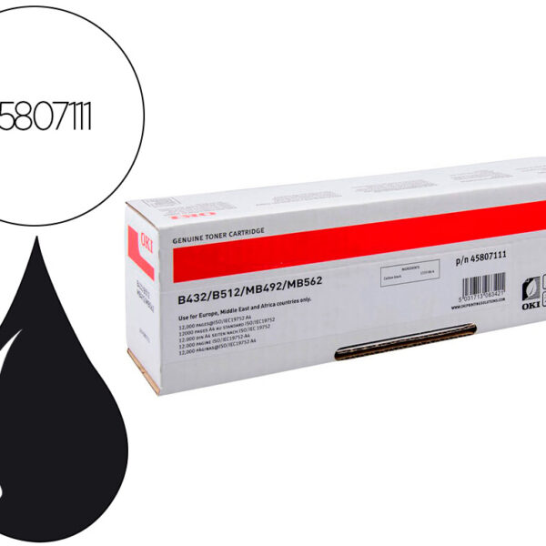 TONER OKI N45807111 PRETO 12000 PAGINAS