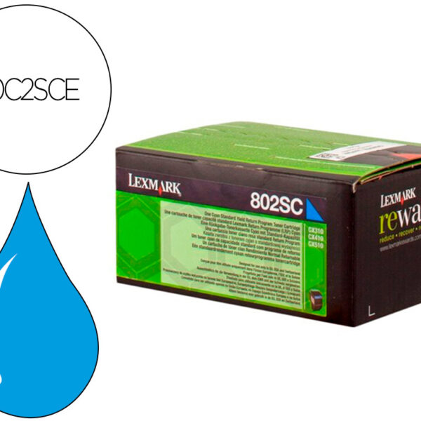TONER LASER LEXMARK 80C2SCE CIAN 2000 PAGINAS